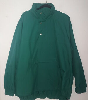 Lee Men's Jacket XL Windbreaker Pullover Hidden Hood Anorak Outdoor Green